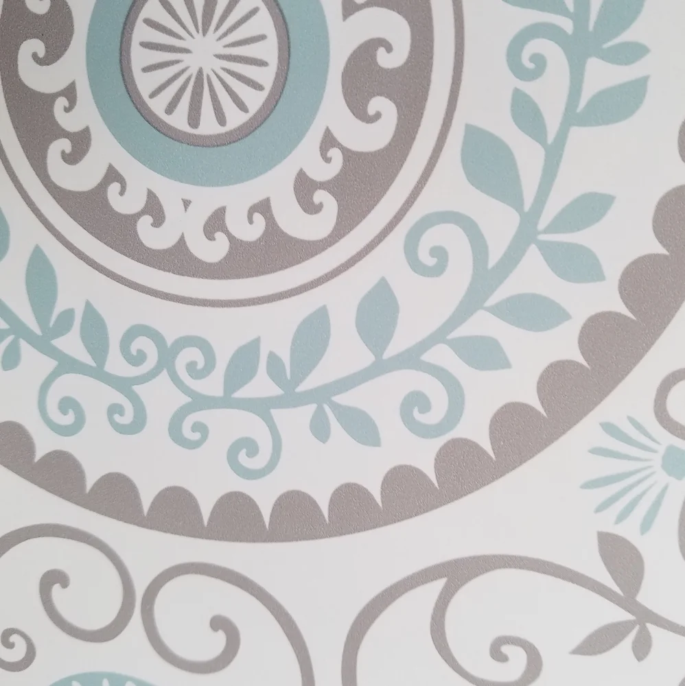 Wallpaper Annabel Aqua Medallion - boho farmhouse